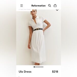 Reformation Ula White Shirt Dress